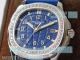 Knockoff Patek Philippe Aquanaut 5067A Diamond Silver Bezel Blue Rubber Strap Watch (7)_th.jpg